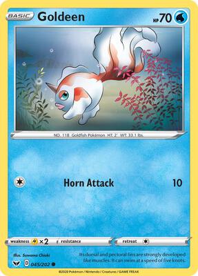 Pokemon SWSH01: Sword & Shield Base Set Goldeen (045) - Anime Card Craze