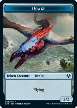 Magic: The Gathering - Commander 2020 - Drake // Insect (018) Double-Sided Token - Token