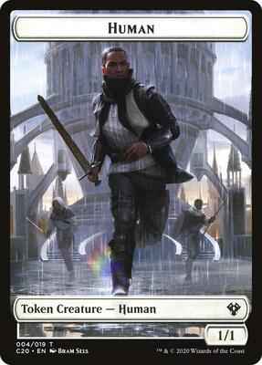 Magic: The Gathering - Commander 2020 - Human // Treasure Double-Sided Token - Token - Normal