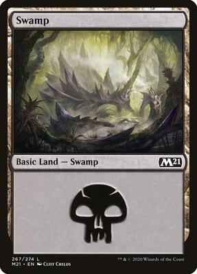 Magic: The Gathering - Core Set 2021 - Swamp (267) - Land - Normal