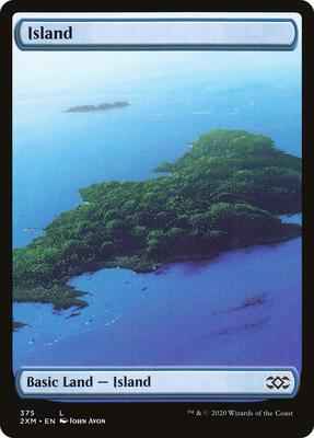 Magic: The Gathering - Double Masters - Island (375) - Land - Foil