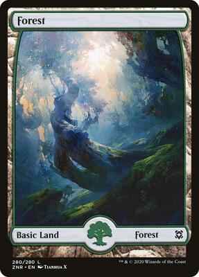 Magic: The Gathering - Zendikar Rising - Forest (280) - Full Art - Land - Normal