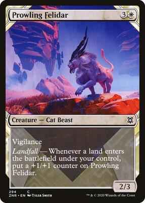 Magic: The Gathering - Zendikar Rising - Prowling Felidar (Showcase) - Common - Foil