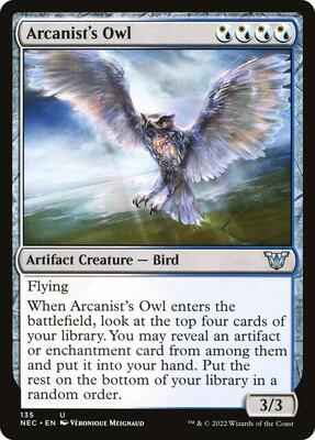 Magic: The Gathering - Commander: Kamigawa: Neon Dynasty - Arcanist's Owl - Uncommon - Normal