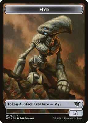 Magic: The Gathering - Commander: Kamigawa: Neon Dynasty - Myr // Spirit (002) Double-Sided Token - Token - Normal