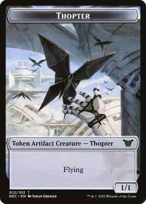 Magic: The Gathering - Commander: Kamigawa: Neon Dynasty - Thopter // Spirit (002) Double-Sided Token - Token - Normal