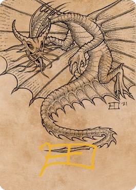 MTG - Battle for Baldur's Gate - Ancient Gold Dragon Art Card (44/81) (Gold-Stamped Signature) - Anime Card Craze