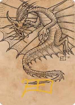 Magic: The Gathering - Art Series: Commander Legends: Battle for Baldur's Gate - Ancient Gold Dragon Art Card (44/81) (Gold-Stamped Signature) - Normal