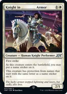 Magic: The Gathering - Unfinity - Knight in _______ Armor - Uncommon - Normal