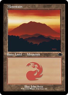Magic: The Gathering - Dominaria Remastered - Mountain (409) (Retro Frame) - Land - Normal