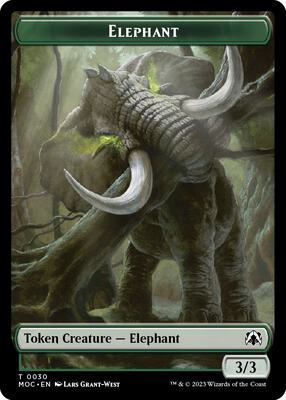 Magic: The Gathering - Commander: March of the Machine - Elephant // City's Blessing Double-sided Token - Normal
