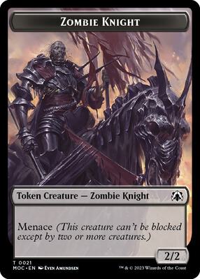 Magic: The Gathering - Commander: March of the Machine - Zombie Knight // Human Double-sided Token - Normal