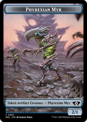 Magic: The Gathering - March of the Machine - Phyrexian Myr // Phyrexian Hydra (0011) Double-Sided Token - Foil