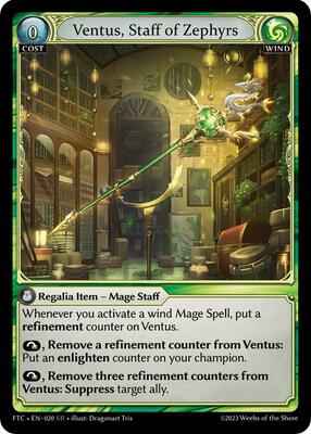 Grand Archive TCG - Fractured Crown - Ventus, Staff of Zephyrs - 20 - Normal