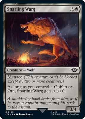 Magic: The Gathering - Universes Beyond: The Lord of the Rings: Tales of Middle-earth - Snarling Warg - Common - Normal