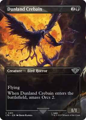 Magic: The Gathering - Universes Beyond: The Lord of the Rings: Tales of Middle-earth - Dunland Crebain (Borderless) - Common - Normal