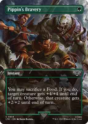Magic: The Gathering - Universes Beyond: The Lord of the Rings: Tales of Middle-earth - Pippin's Bravery (Borderless) - Common - Normal