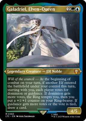 Magic: The Gathering - Commander: The Lord of the Rings: Tales of Middle-earth - Galadriel, Elven-Queen (Display Commander) - Thick Stock - Mythic - Foil