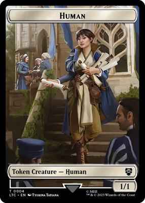 Magic: The Gathering - Commander: The Lord of the Rings: Tales of Middle-earth - Human // Human Soldier (0001) Double-Sided Token - Token - Normal