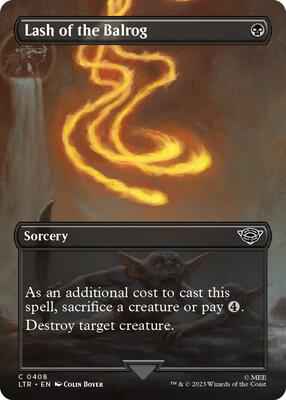 Magic: The Gathering - Universes Beyond: The Lord of the Rings: Tales of Middle-earth - Lash of the Balrog (Borderless) - Common - Normal