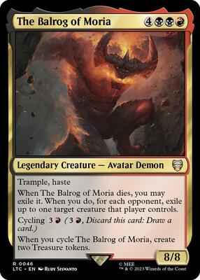 Magic: The Gathering - Commander: The Lord of the Rings: Tales of Middle-earth - The Balrog of Moria - Rare - Normal