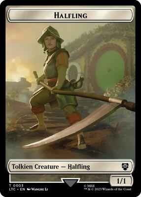 Magic: The Gathering - Commander: The Lord of the Rings: Tales of Middle-earth - Halfling // Treasure Double-Sided Token - Token - Normal