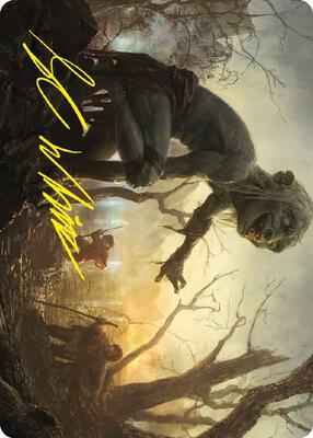 Magic: The Gathering - Art Series: Universes Beyond: The Lord of the Rings: Tales of Middle-earth - Smeagol, Helpful Guide Art Card (Gold-Stamped Signature) - Special - Normal