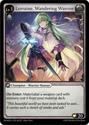 Grand Archive TCG - 2023 Demo Deck - Lorraine, Wandering Warrior - 3 - Normal