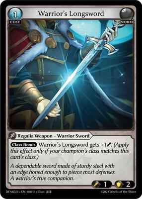 Grand Archive TCG - 2023 Demo Deck - Warrior's Longsword - 8 - Normal