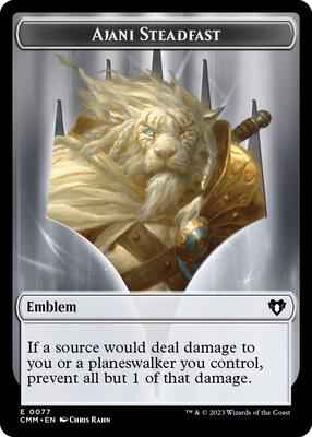 Magic: The Gathering - Commander Masters - Emblem - Ajani Steadfast // Wizard Double-Sided Token - Normal