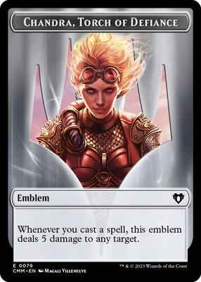 Magic: The Gathering - Commander Masters - Emblem - Chandra, Torch of Defiance // Wizard Double-Sided Token - Normal