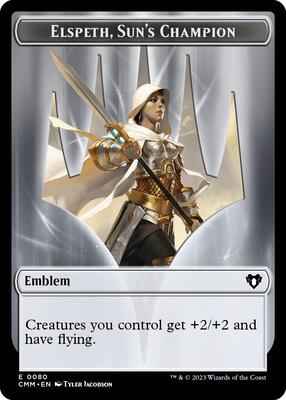 Magic: The Gathering - Commander Masters - Emblem - Elspeth, Sun's Champion // Copy (0055) Double-Sided Token - Normal
