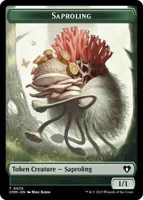Magic: The Gathering - Commander Masters - Saproling // Phyrexian Germ Double-Sided Token - Normal