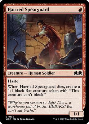 Magic: The Gathering - Wilds of Eldraine - Harried Spearguard - Foil - Anime Card Craze