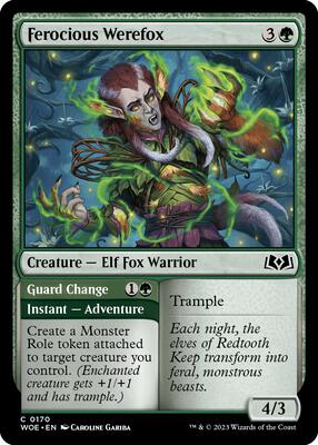 Magic: The Gathering - Wilds of Eldraine - Ferocious Werefox - Foil - Anime Card Craze