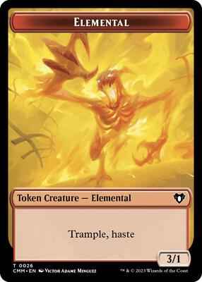 Magic: The Gathering - Commander Masters - Elemental (0026) // Emblem - Teferi, Temporal Archmage Double-Sided Token - Normal