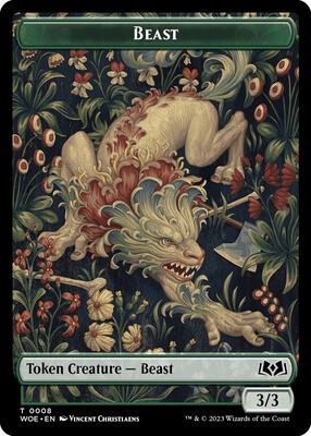 Magic: The Gathering - Wilds of Eldraine - Beast // Food (0013) Double-Sided Token - Foil - Anime Card Craze