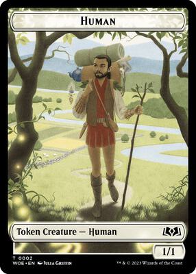 Magic: The Gathering - Wilds of Eldraine - Human // Food (0013) Double-Sided Token - Foil - Anime Card Craze
