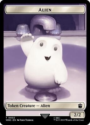 Magic: The Gathering - Universes Beyond: Doctor Who - Alien // Dinosaur Double-Sided Token - Normal