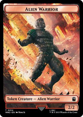 Magic: The Gathering - Universes Beyond: Doctor Who - Alien Warrior // Treasure (0030) Double-Sided Token - Normal