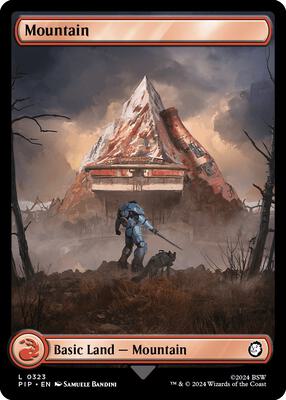 Magic: The Gathering - Universes Beyond: Fallout - Mountain (0323) - Normal - Anime Card Craze