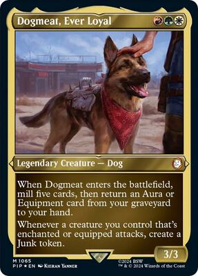 Magic: The Gathering - Universes Beyond: Fallout - Dogmeat, Ever Loyal (Display Commander) - Thick Stock - Foil - Anime Card Craze