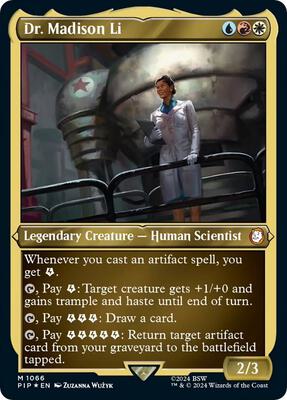 Magic: The Gathering - Universes Beyond: Fallout - Dr. Madison Li (Display Commander) - Thick Stock - Foil - Anime Card Craze