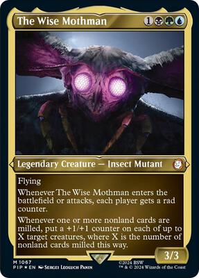 Magic: The Gathering - Universes Beyond: Fallout - The Wise Mothman (Display Commander) - Thick Stock - Foil - Anime Card Craze