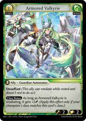 Grand Archive TCG - Alchemical Revolution - Armored Valkyrie - 153 - Normal
