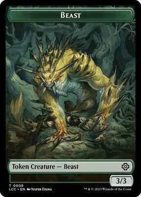 Magic: The Gathering - Commander: The Lost Caverns of Ixalan - Beast // Merfolk (0003) Double-Sided Token - 8 // 3 - Normal