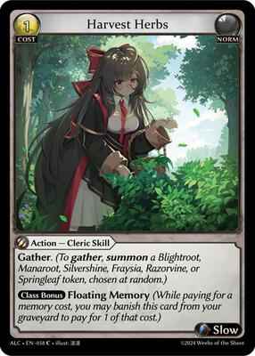 Grand Archive TCG - Alchemical Revolution - Harvest Herbs - 58 - Normal