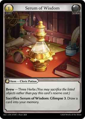 Grand Archive TCG - Alchemical Revolution - Serum of Wisdom - 78 - Normal