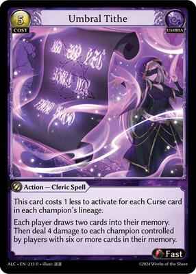 Grand Archive TCG - Alchemical Revolution - Umbral Tithe - 213 - Normal