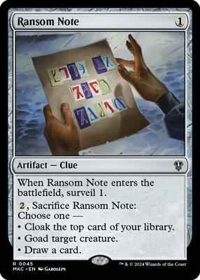 Magic: The Gathering - Commander: Murders at Karlov Manor - Ransom Note (0045) - Normal